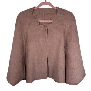 Pink Fuzzy Snap Open Front Cozy Minimalist Cape Women's OS